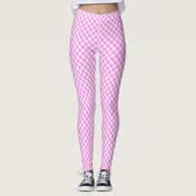 Pinky Pink White Gingham Leggings