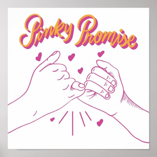 Pinky Promise met hart Poster (Voorkant)
