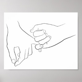 Pinky Promise Minimale Lijn Kunst Cute Simple Tren Poster