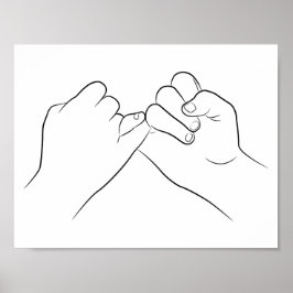 Pinky Promise Minimale Lijn Kunst vormt Eenvoudig  Poster