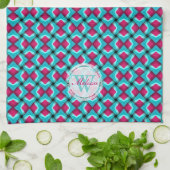 Pinky Red en Blue Pattern Kitchen vaatdoek Theedoek (Gevouwen)