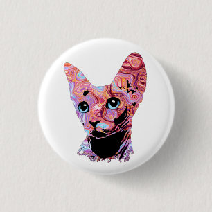 Pinky Sphynx Cat 683 Ronde Button 3,2 Cm