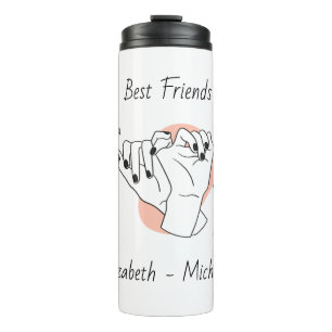 Pinky Swear met naam Gepersonaliseerde beste vrien Thermosbeker