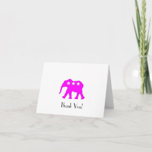 Pinky the GOP Elephant Thank You Cards Bedankkaart