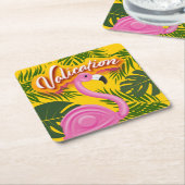 Pinky Validation Vacation Vierkante Kartonnen Onderzetter (Schuin)