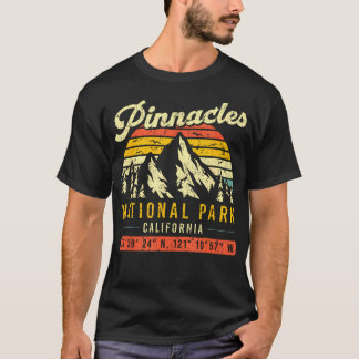 Pinnacles Californië Vintage Retro Nationaal T-shirt