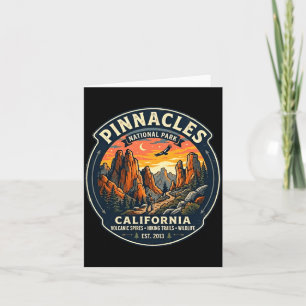 Pinnacles nationaal park california retro wandelen kaart