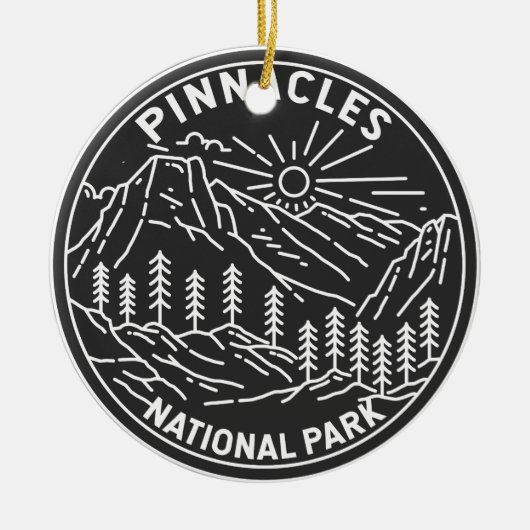 Pinnacles National Park California Monoline Keramisch Ornament (Voorkant)