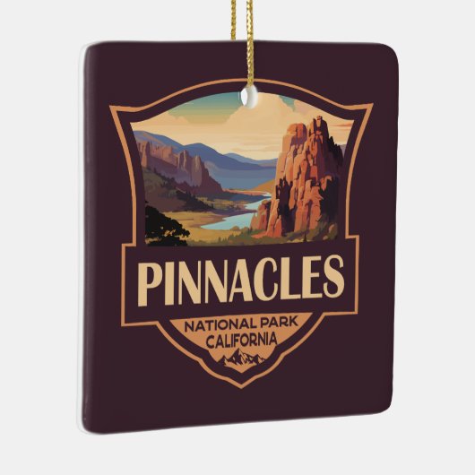 Pinnacles National Park Illustratie Reiskunst Keramisch Ornament (Rechts)