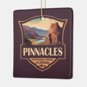 Pinnacles National Park Illustratie Reiskunst Keramisch Ornament (Links)