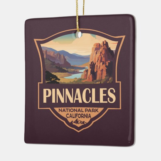 Pinnacles National Park Illustratie Reiskunst Keramisch Ornament (Links)
