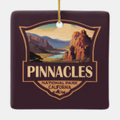Pinnacles National Park Illustratie Reiskunst Keramisch Ornament (Achterkant)