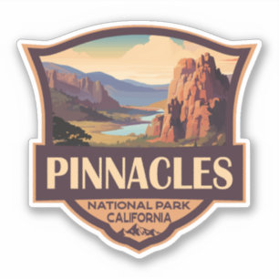 Pinnacles National Park Illustratie Reiskunst Sticker