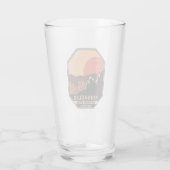 Pinnacles National Park Minimal Retro Emblem Glas (Achterkant)