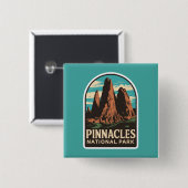 Pinnacles National Park Reizen Embleem Vierkante Button 5,1 Cm (Voorkant /achterkant)
