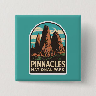 Pinnacles National Park Reizen Embleem Vierkante Button 5,1 Cm