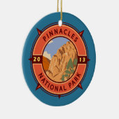 Pinnacles National Park Retro Compass Embleem Keramisch Ornament (Rechts)