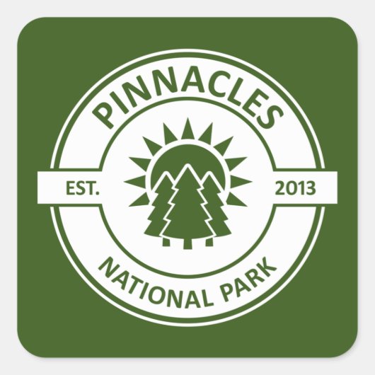 Pinnacles National Park Sun Trees Vierkante Sticker (Voorkant)