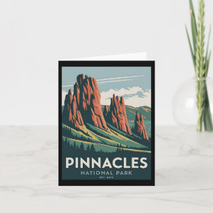 Pinnacles National Park Vintage Kamperen Wandelen Kaart