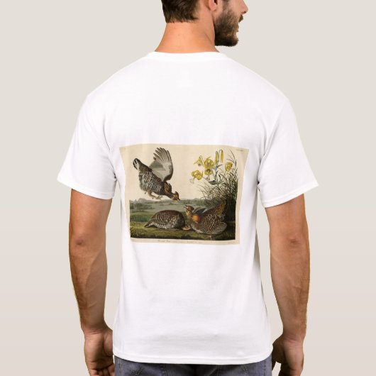 Pinnated Grouse (Grous) Audubon's Birds of America T-shirt (Achterkant)