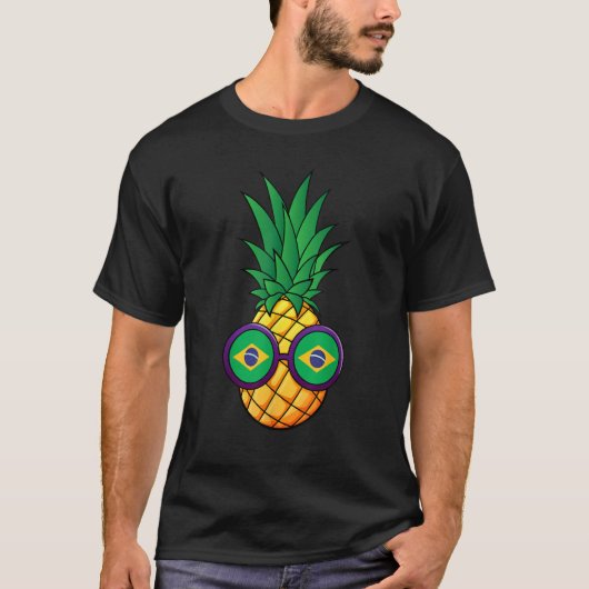 Pinneaple Brazilian Vacation Brazil Flag T-shirt (Voorkant)