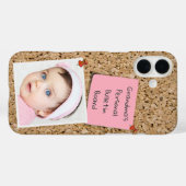 Pinned Pink Note op Cork Custom Photo Case-Mate iPhone Case (Achterkant (horizontaal))