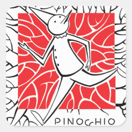 Pinocchio stikers vierkant sticker