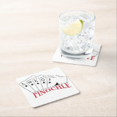 Pinochle-kaarten Vierkante Kartonnen Onderzetter (Insitu)