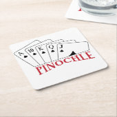 Pinochle-kaarten Vierkante Kartonnen Onderzetter (Schuin)