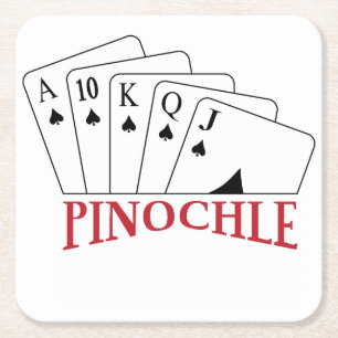 Pinochle-kaarten Vierkante Kartonnen Onderzetter
