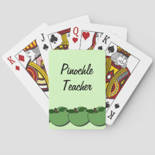 Pinochle Teacher Green Apples fiets Card Decline Speelkaarten