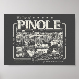 PINOLE CALIFORNIA VINTAGE - STAD VAN PINOLE CA POSTER