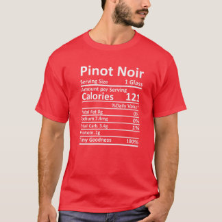 Pinot Noir Nutrition Thanksgiving Costume Food Fac T-shirt