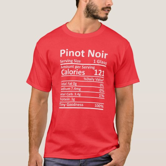 Pinot Noir Nutrition Thanksgiving Costume Food Fac T-shirt (Voorkant)