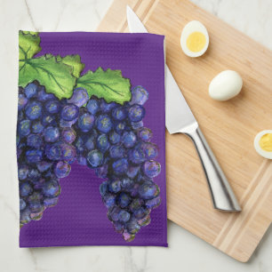 Pinot Red Wine Grapes Kitchen Towel Art Decor Theedoek