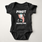 Pinot Wine Inspector Funny Alcohol Drink Romper (Voorkant)