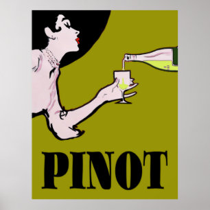 Pinot Wine  Lady Posters