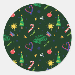 Pinoy Ako Filippijnse kerstpatroon Ronde Sticker