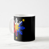 Pinoy Filipino Philippine Flag Sun Koffiemok (Voorkant links)