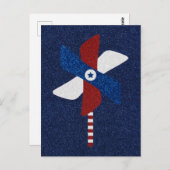 Pinrad Juli 4e Bord van Glitter Paper Briefkaart (Voorkant / Achterkant)