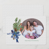 Pins Baies et Arc Carte de Vœux de Fêtes (Devant / Derrière)