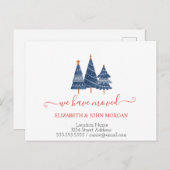 Pins Bleus Nous Avons Déplacé Faire-part (Devant / Derrière)