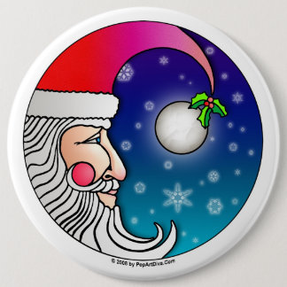 Pins, Buttonnen - Santa Moon Ronde Button 6,0 Cm