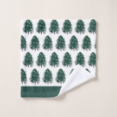 Pins couverts de neige Monogramme de famille de No (Gant de toilette)