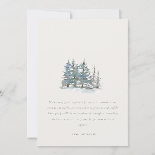 Pins de bois Faire-part de naissance neutre (Dos)