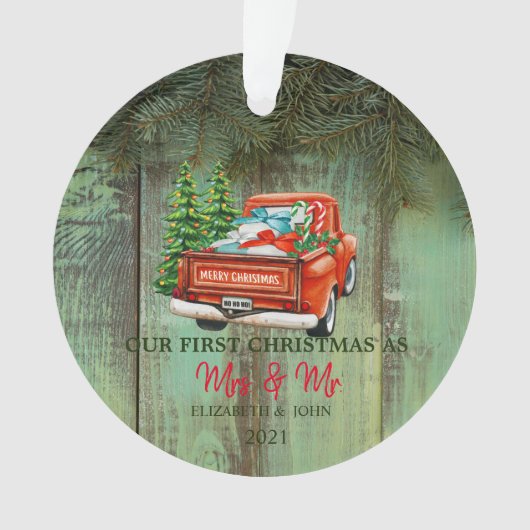 Pins De Camion Rouge, Bois, Notre Premier Noël (devant)