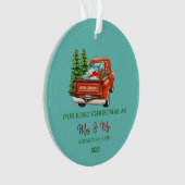 Pins de Camion Rouge Notre premier Noël (devant)