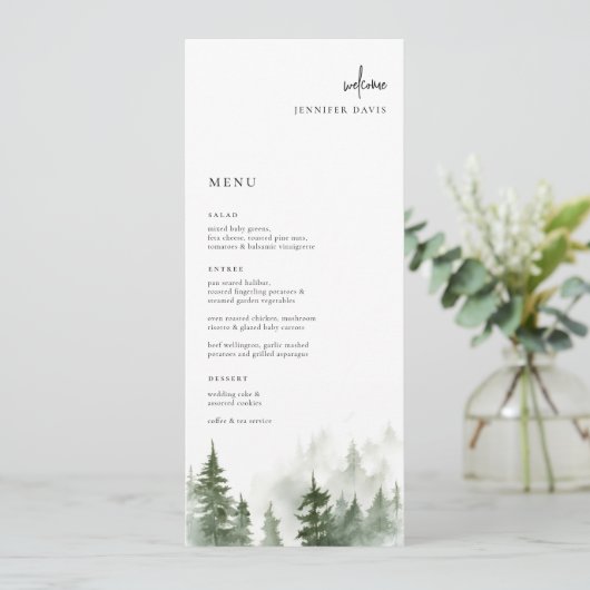 Pins de forêt sauvage - Mariage Carte (Debout devant)