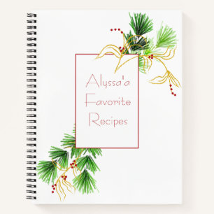 Pins de Noël avec Feuilles d'or Livre de recettes