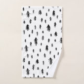 Pins de Noël modernes Noir et Blanc (Serviette à main)